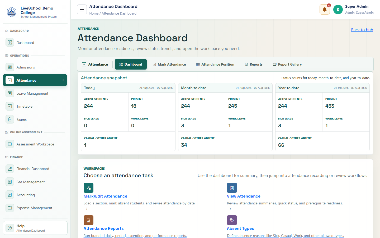 Attendance and leave operations - attendance-dashboard