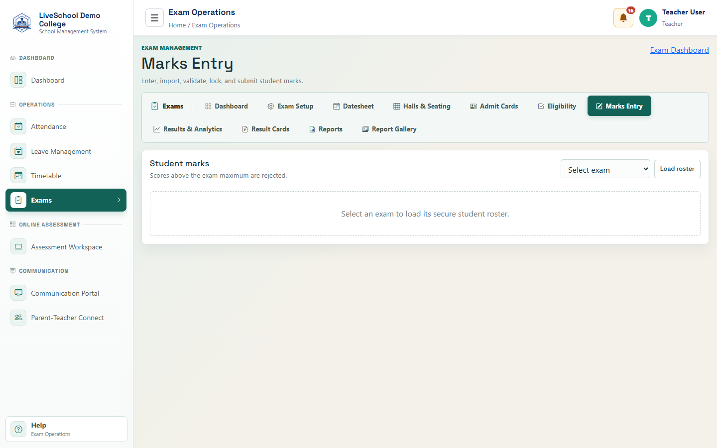 Exam and assessment management - exam-marks