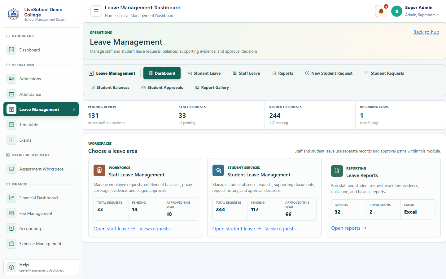 Attendance and leave operations - leave-dashboard