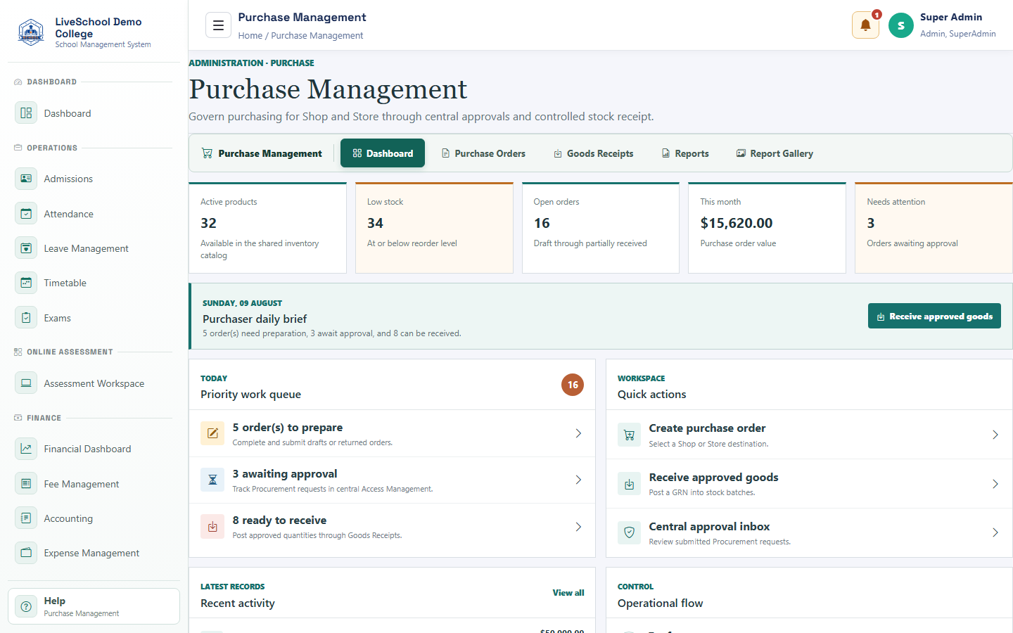 Purchase, store, and shop management - purchase-management