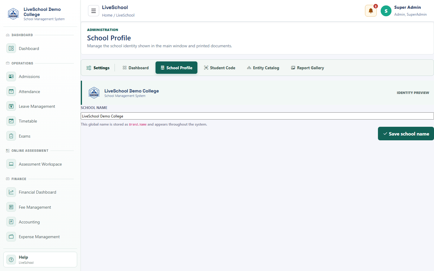 Security, roles, and school profile - school-profile