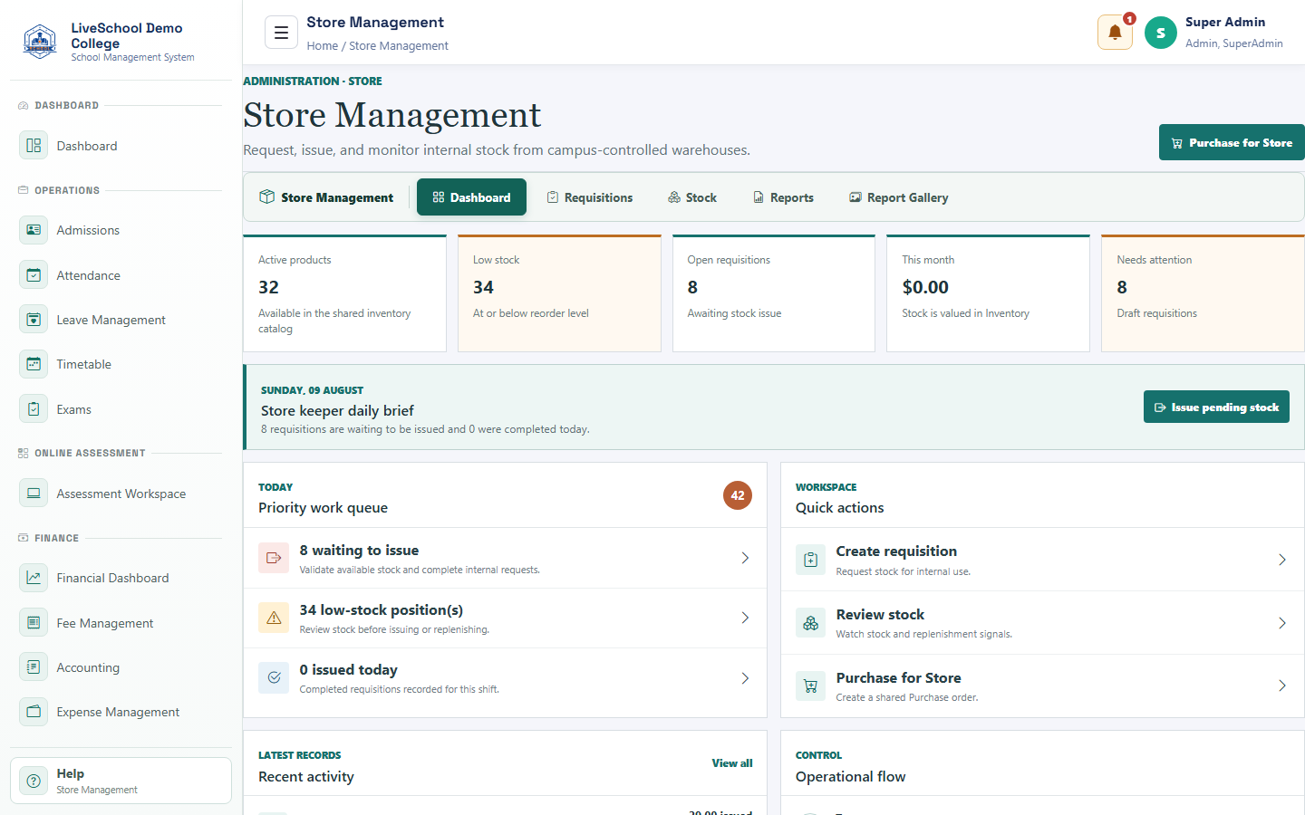 Purchase, store, and shop management - store-management