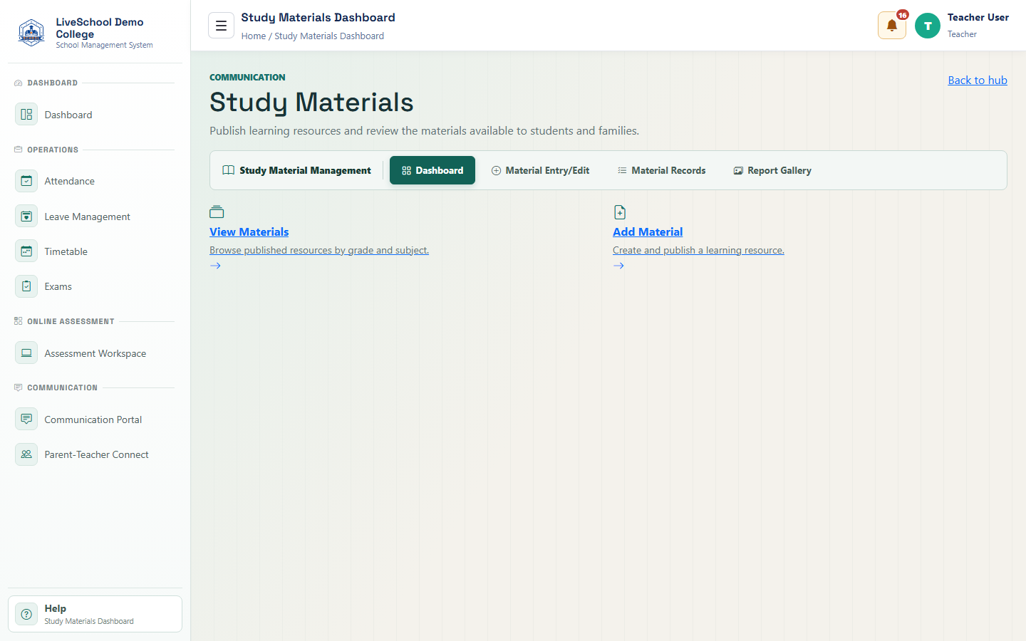 Academic delivery and timetable management - study-dashboard