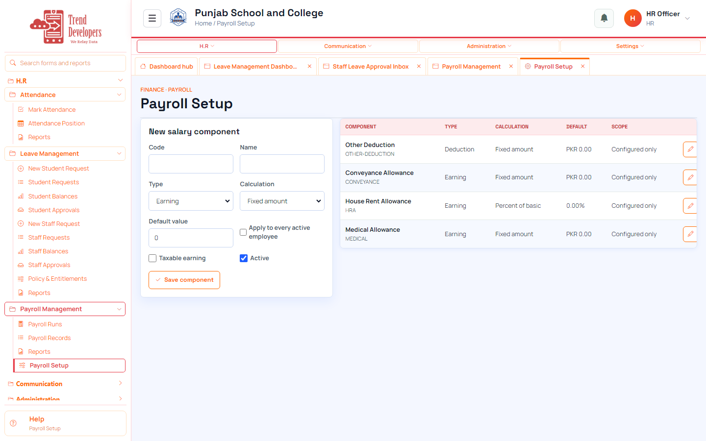 Review payroll setup