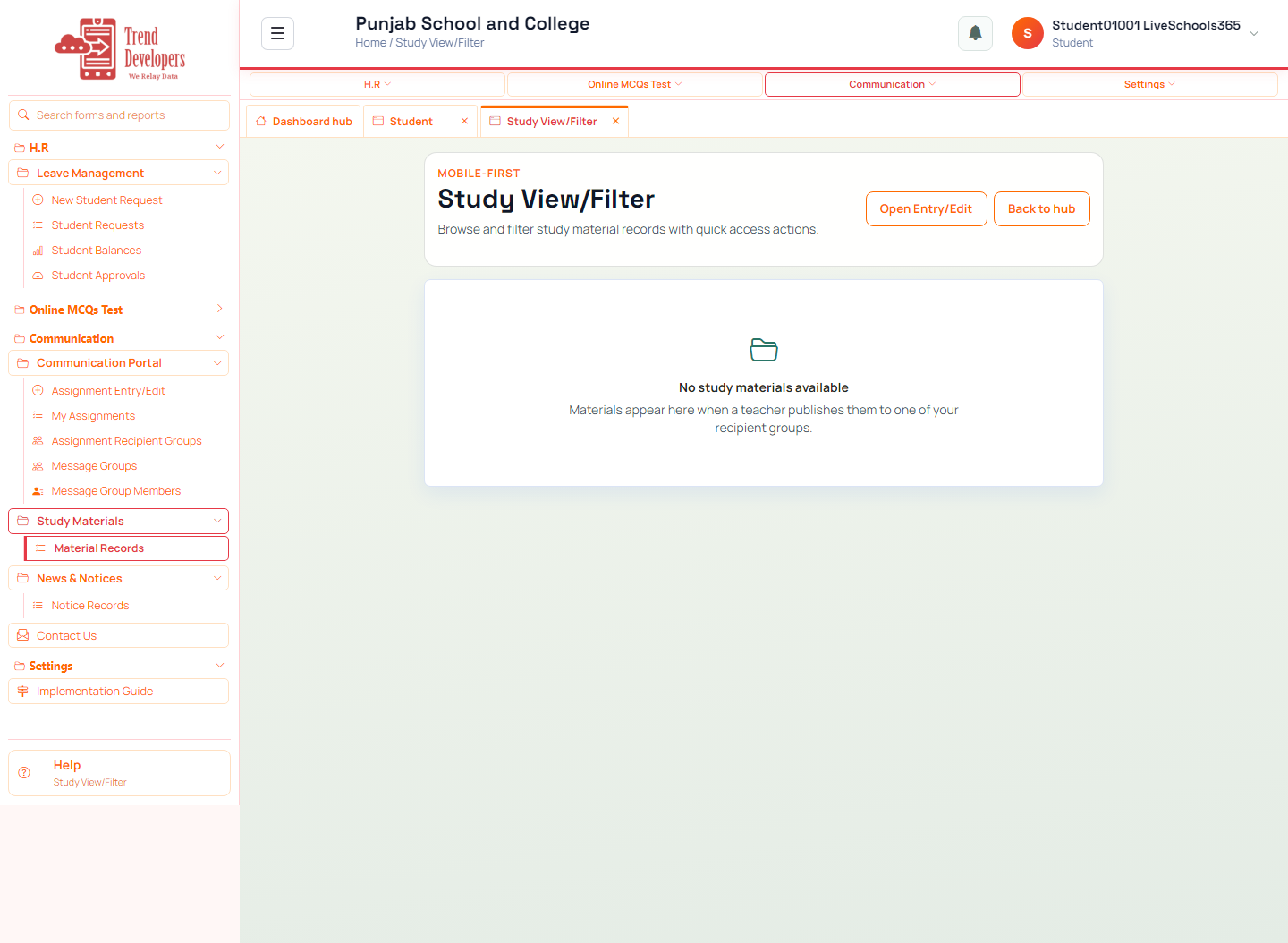 Open study materials